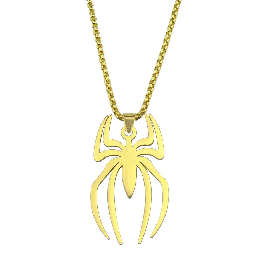 Vintage Spider Pendant Necklace - Gothic Punk Chain