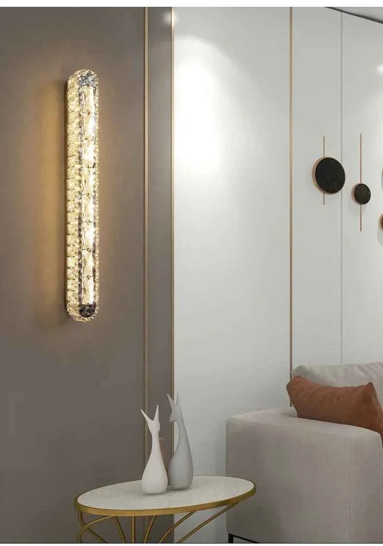 Luxury Modern Oval LED Crystal Wall Lamp - Indoor Light Fixture