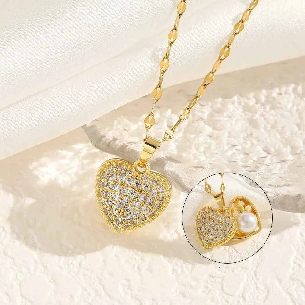 Elegant Shell Pearl Necklace - Micro Inlaid Zircon Choker