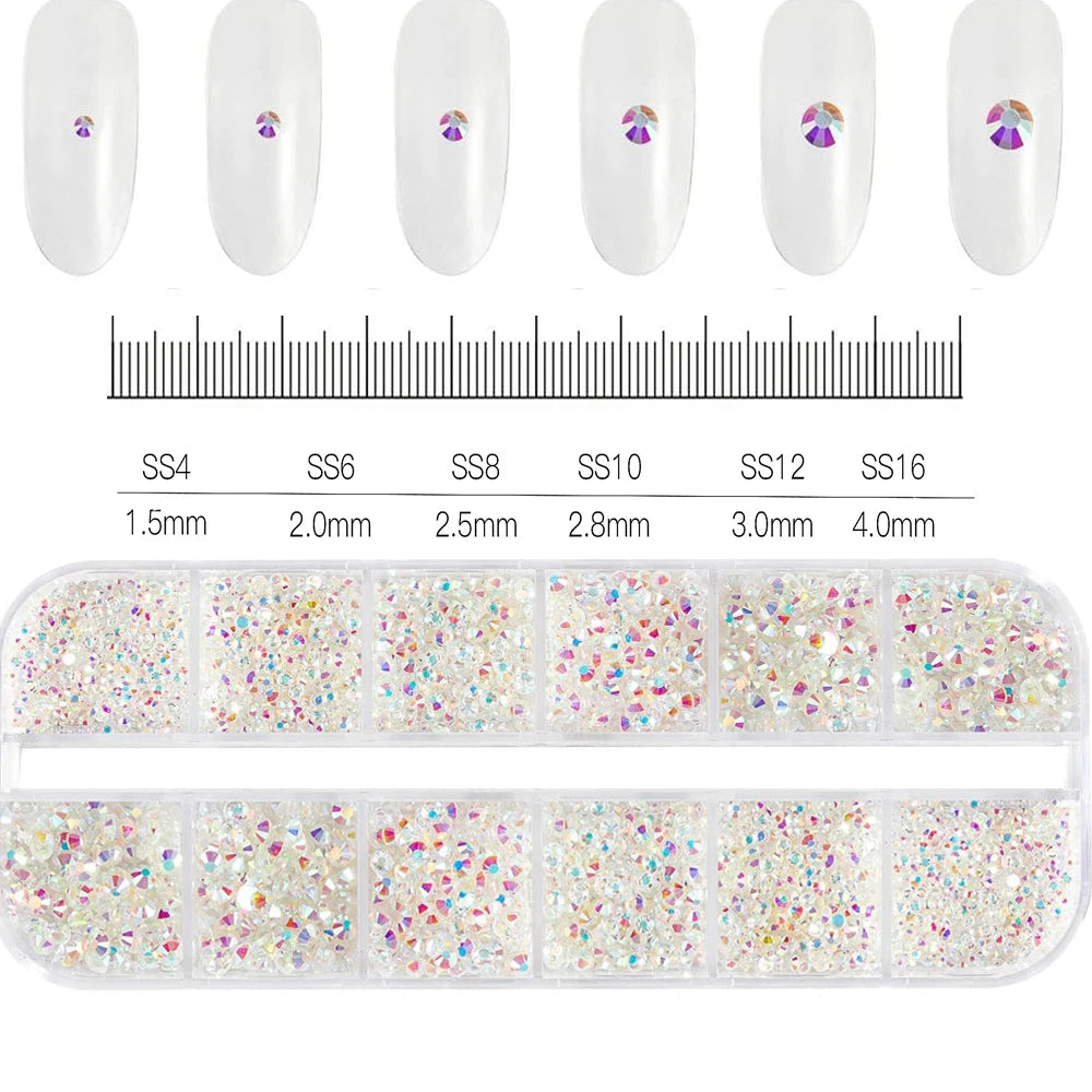 Luxury Crystal Chain Nail Charms - Rhinestone Diamond Art