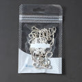 Luxury Sparkling Nail Art Chain - Silver Metal & Diamond Decor
