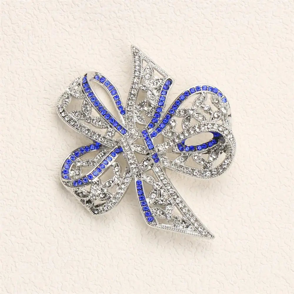 Premium Crystal Bow Brooch - Exquisite Sparkling Accessory