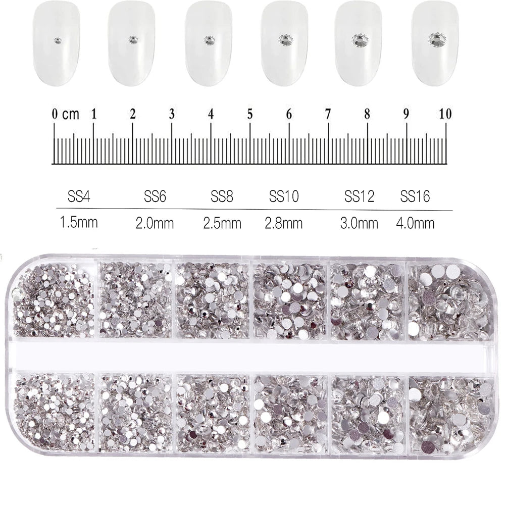 Luxury Crystal Chain Nail Charms - Rhinestone Diamond Art