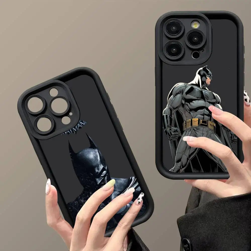 Premium Black Soft Phone Cover - Sleek Batman Design