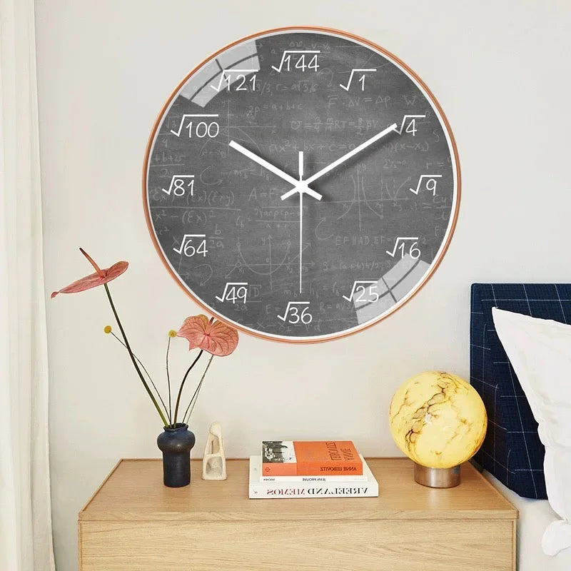 Elegant Modern Math Wall Clock - Non-Ticking Art Decor