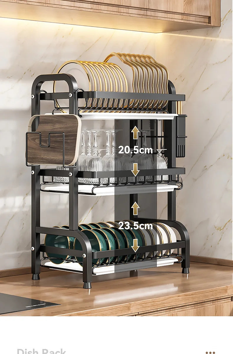 Premium Kitchen Tableware Organizer - Multi-use Drain Rack