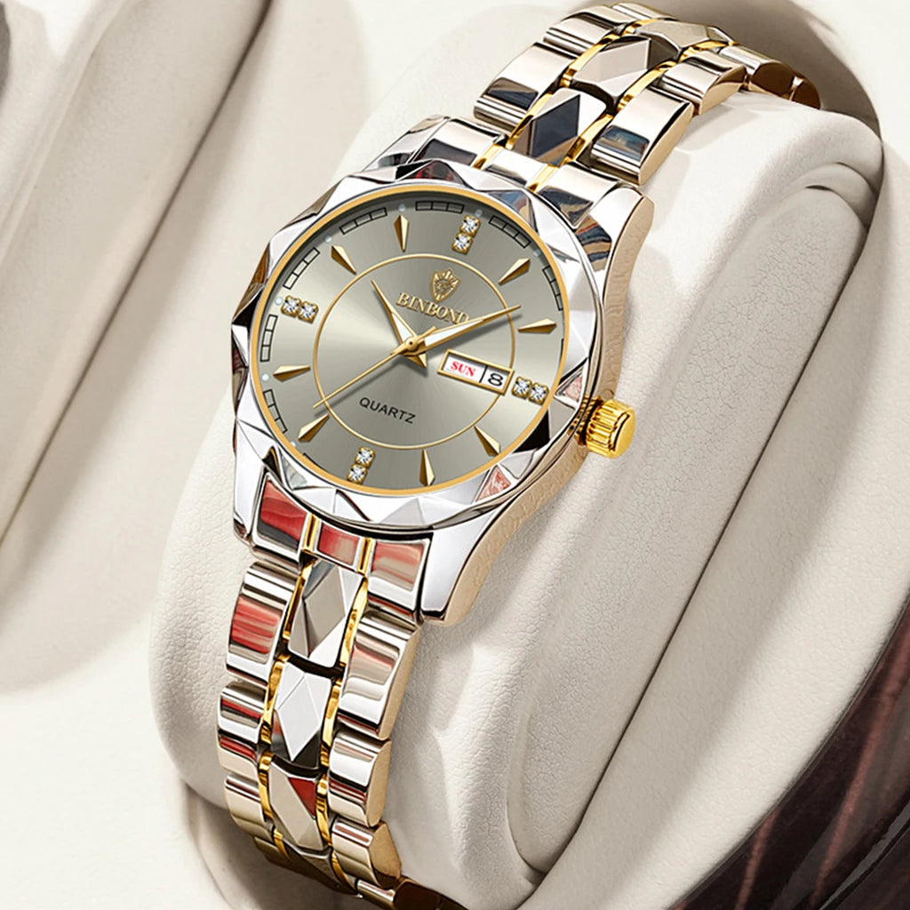 Luxury Women's Quartz Watch - Waterproof Stainless Steel