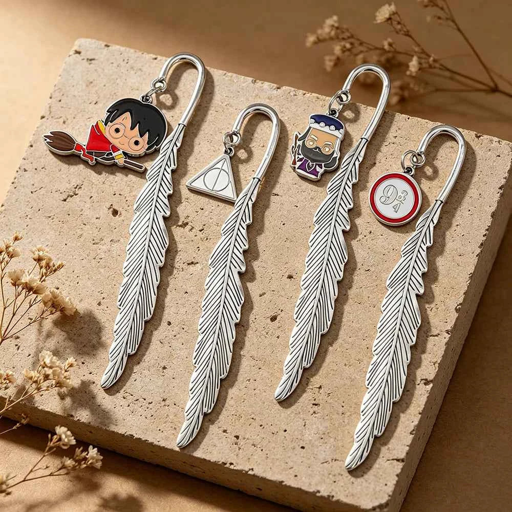 Premium Metal Harry Potter Feather Bookmark - Magic School Gift