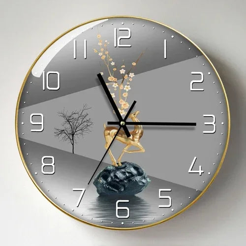 Elegant Modern Wall Clock Calendar - Mute & Luxurious