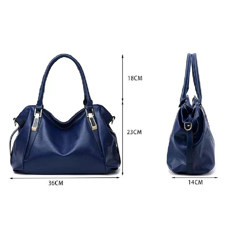 Elegant Women Shoulder Bag - Large Capacity Soft PU