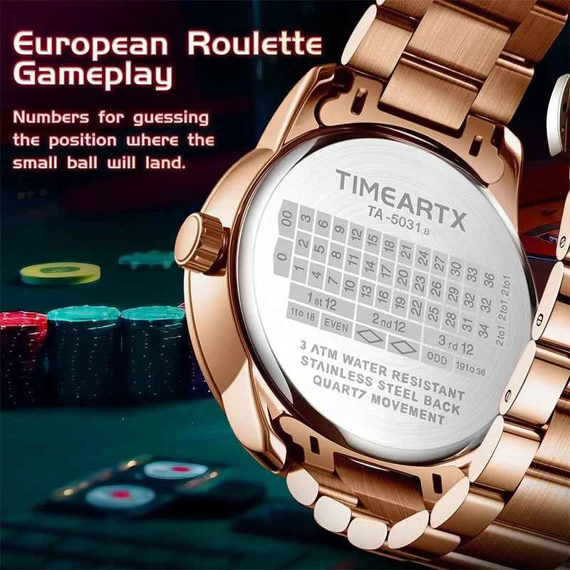 Luxury Poker Game Wristwatch - European Roulette Dial