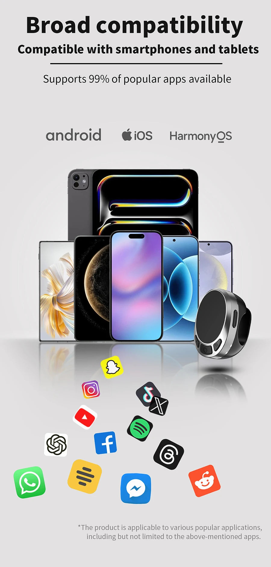 Premium Wireless Scrolling Ring - Bluetooth Remote for TikTok & Ebooks