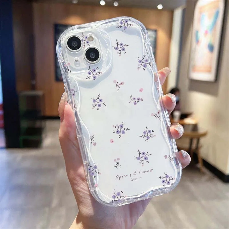 Premium Daisy iPhone Case - Soft TPU Wavy Edge Design