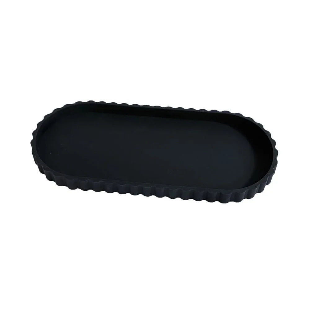 Elegant Scalloped Edge Luxury Decorative Tray - Oval Design