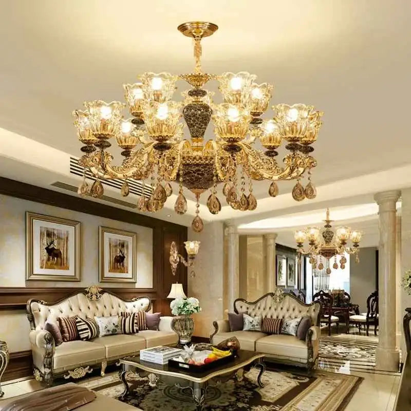 Elegant French Retro Chandelier - Grand Crystal Lighting