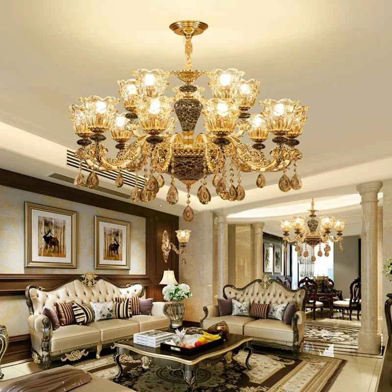 Elegant French Retro Chandelier - Grand Crystal Lighting