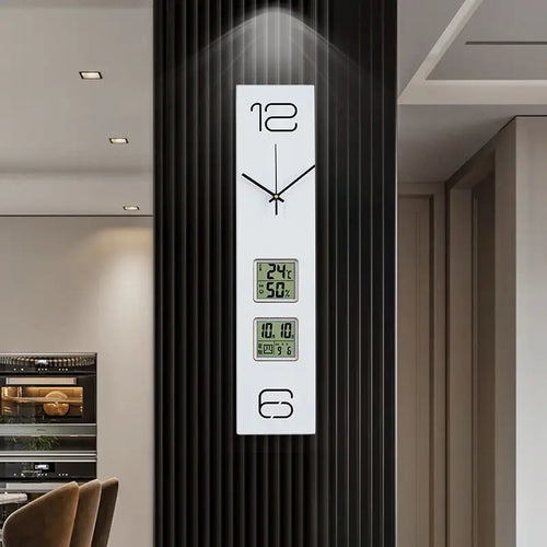 Elegant Modern Wood Silent Clock - Date & Temp Display
