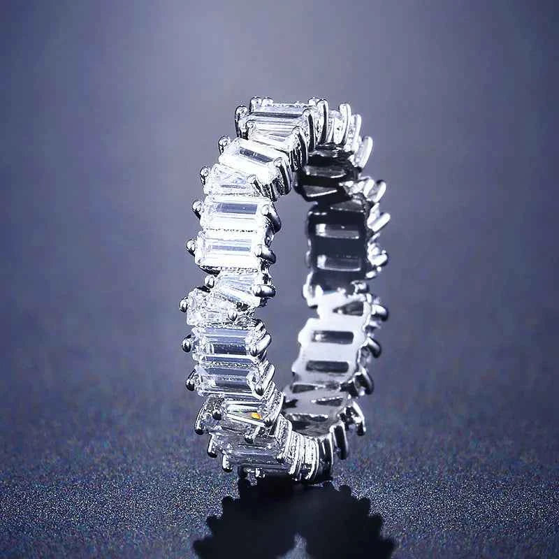Luxury Princess Eternity Band Ring - Brilliant Cubic Zirconia