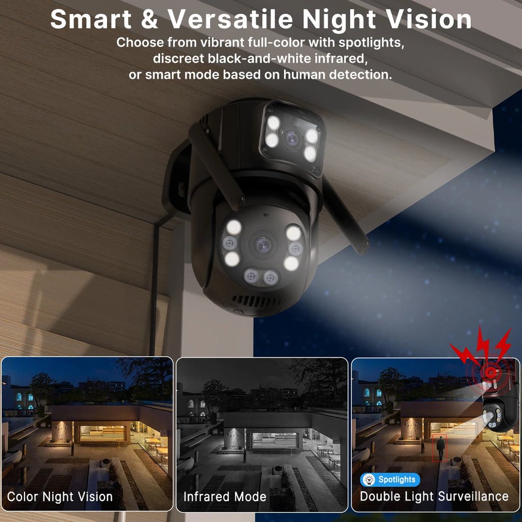 Professional Outdoor PTZ Camera - 4K Dual Lens AI Tracking