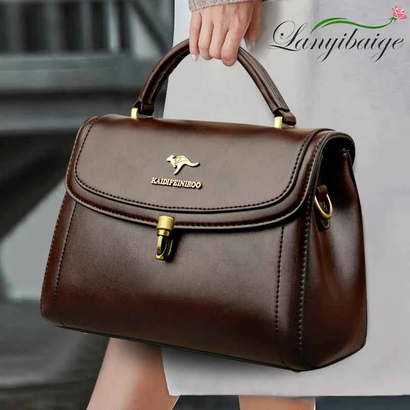 Elegant Leather Shoulder Crossbody Bag - Luxury Designer Style