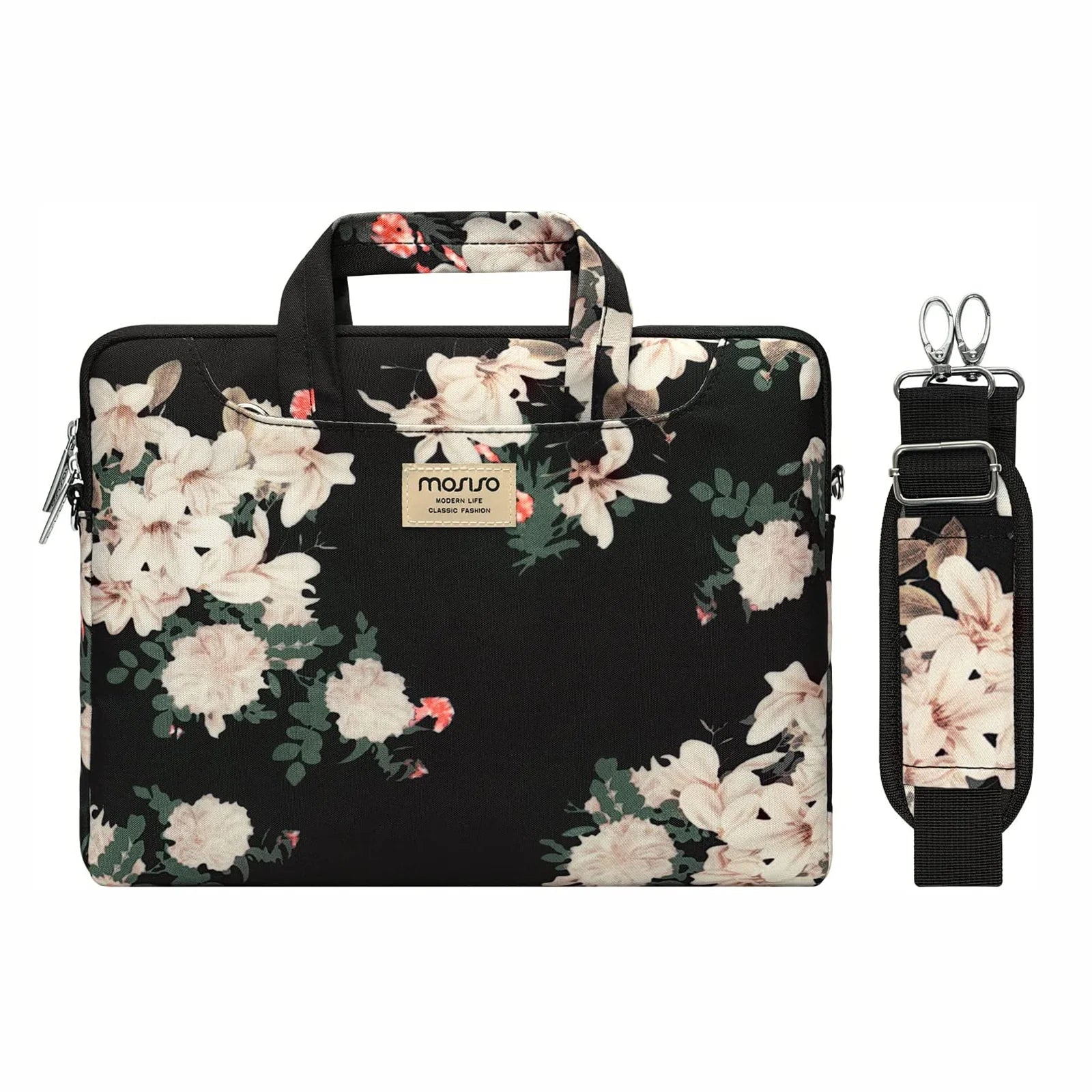 Premium Laptop Shoulder Bag - Water-Resistant Canvas Briefcase