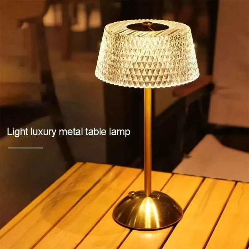 Luxury Rechargeable LED Table Lamp - Tricolor Touch Control