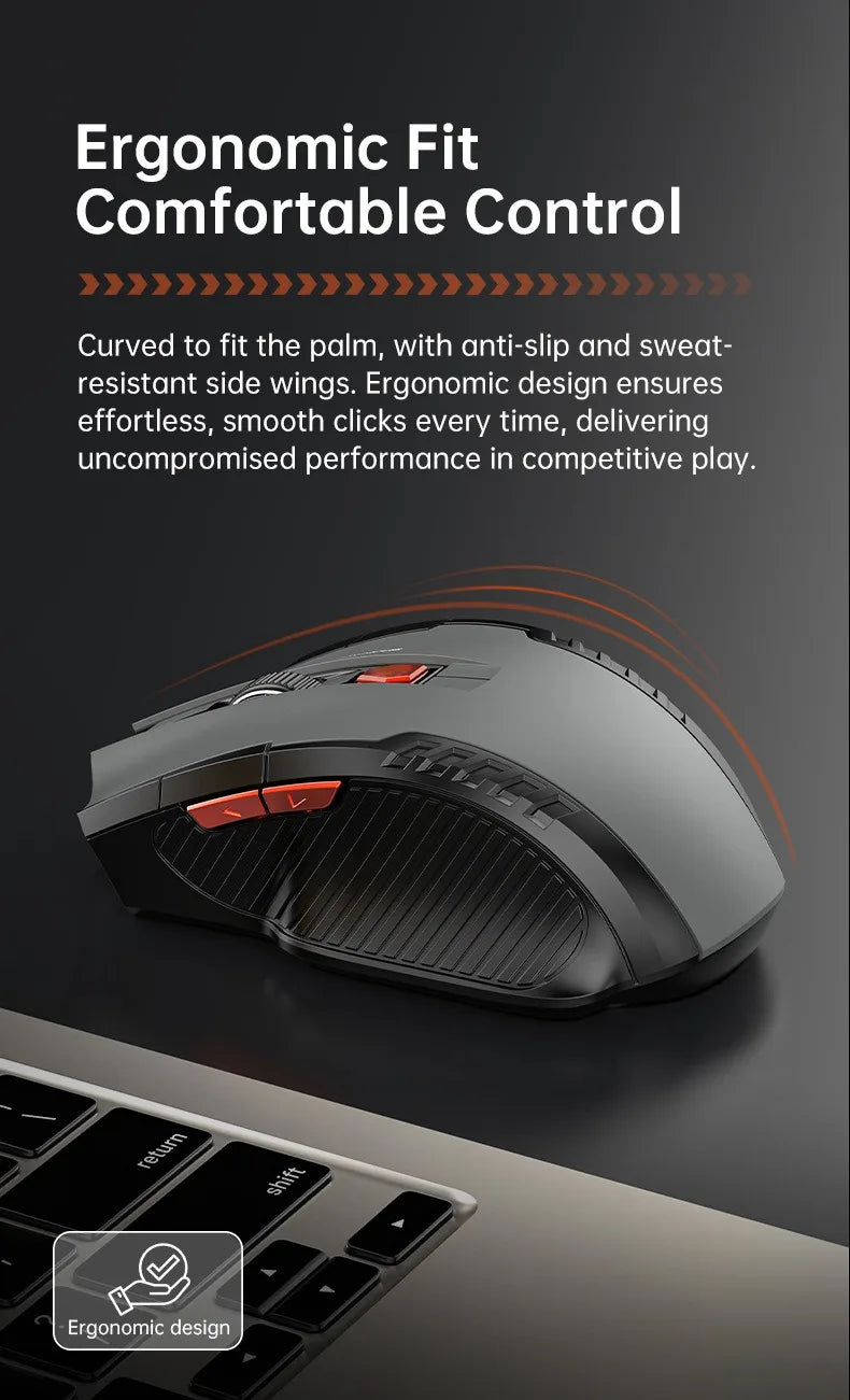 Premium Silent Wireless Mouse - 1600DPI Ergonomic Design