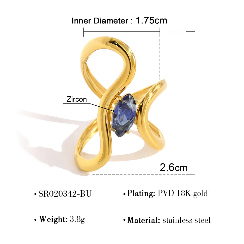 Luxury 18K Gold Irregular Ring - Exquisite Vintage Crystal Jewelry