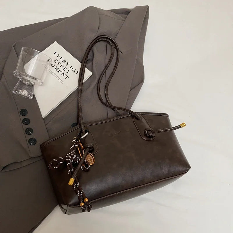 Women’s PU Leather Shoulder Bag - Y2K Retro Crossbody Bag Tote Handbag - Tulique