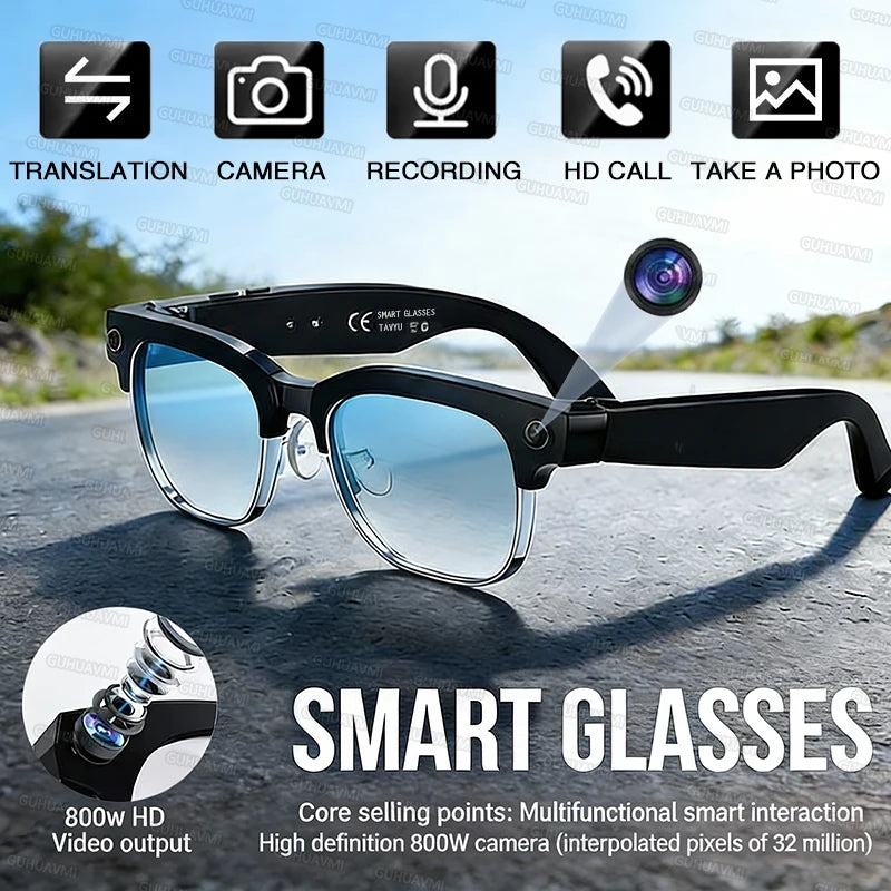 Smart Audio Glasses with HD Video & Voice Translation
