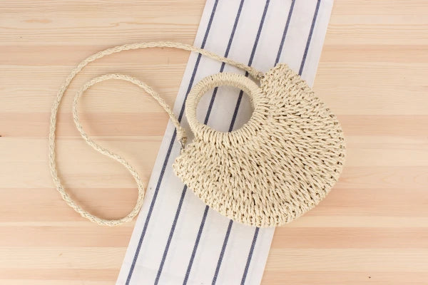 Elegant Women's Straw Tote - Handmade Beach Weaver
