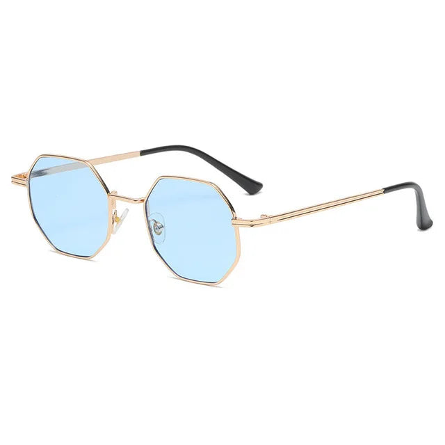 Luxury Retro Square Sunglasses - UV400 Metal Polygon Frames