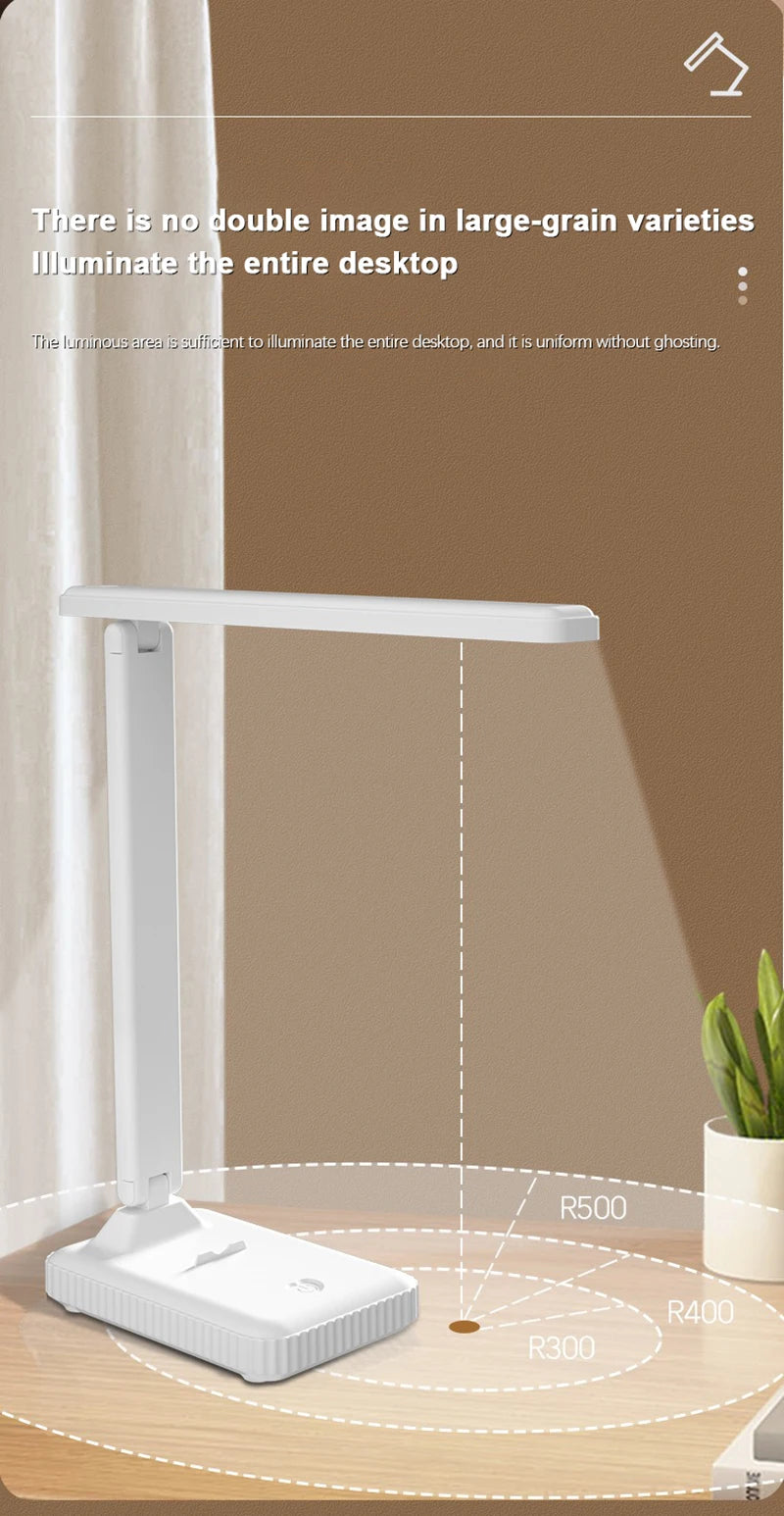 Premium USB Rechargeable Desk Lamp - Dimmable & Foldable