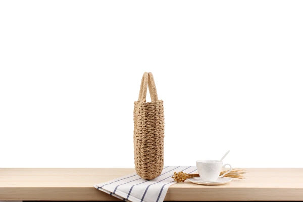 Elegant Women's Straw Tote - Handmade Beach Weaver