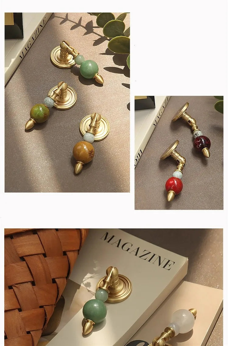 Elegant Brass Cabinet Handles - High-End Crystal Knobs
