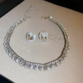 Elegant Crystal Jewelry Set - Luxury Necklace & Earrings for Women