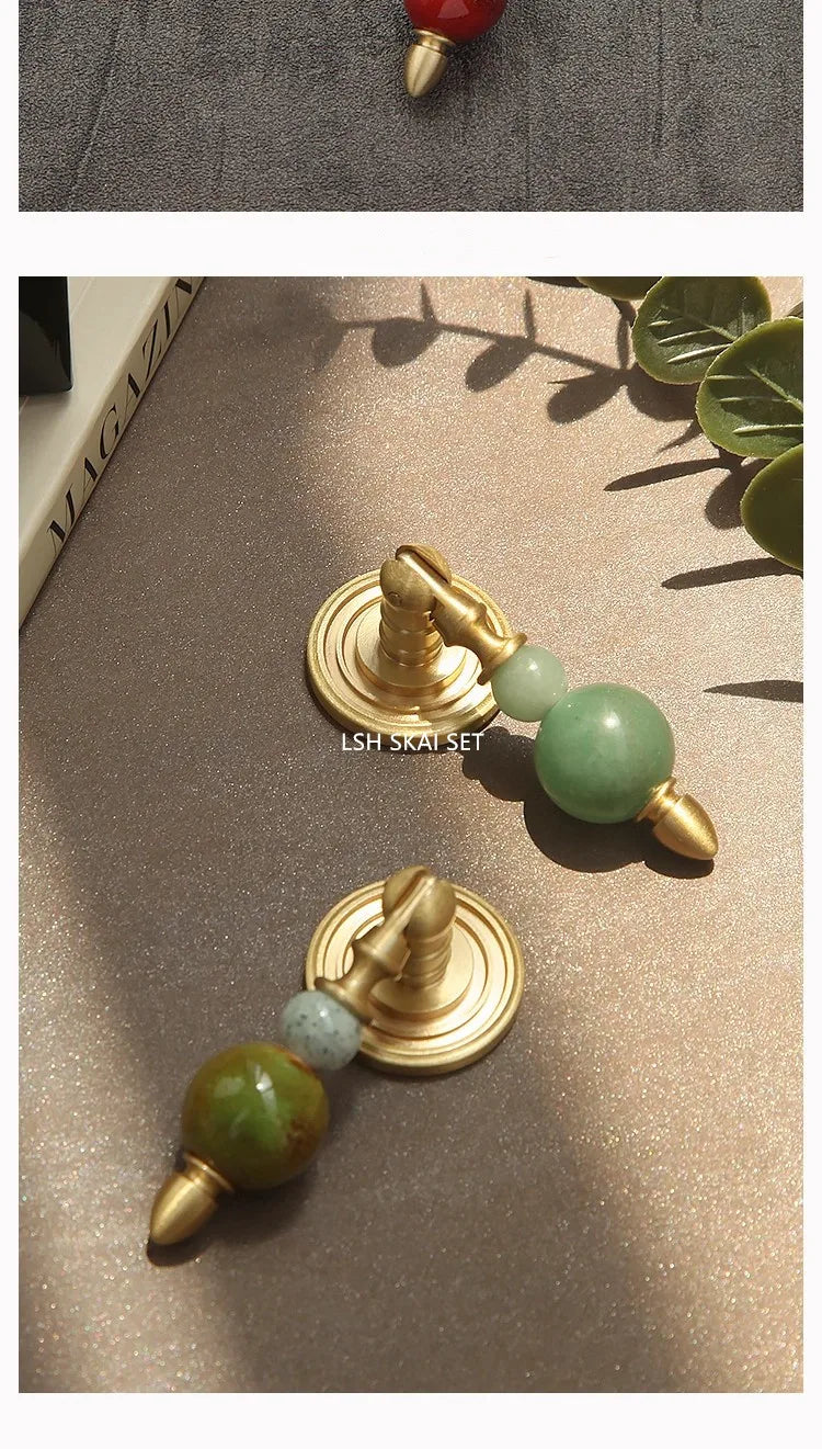 Elegant Brass Cabinet Handles - High-End Crystal Knobs