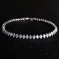 Oval zircon bracelet - elegant silver color bangle with sparkling oval zircons for women