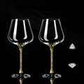 Crystal wine glass set - elegant tall stemmed drinking glasses for red wine and champagne
