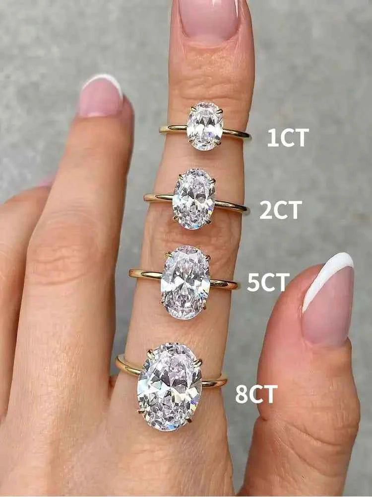 Exquisite Sterling Silver Oval Stone Ring - Luxury Fine Jewelry