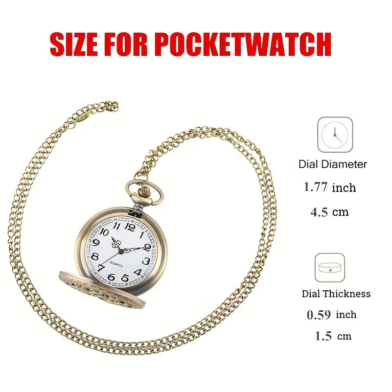 Vintage Quartz Pocket Watch - Intricate Spider Web Design