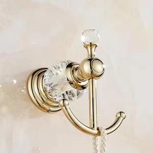 Luxury Crystal Gold Bathroom Hardware Set - Wall Mounted
