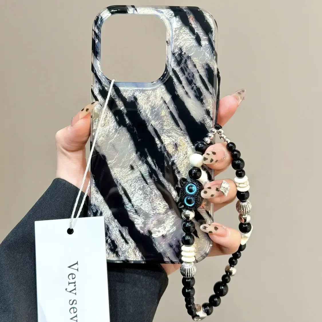 Premium Luxury iPhone Case - Black Twill Matte Minimalist