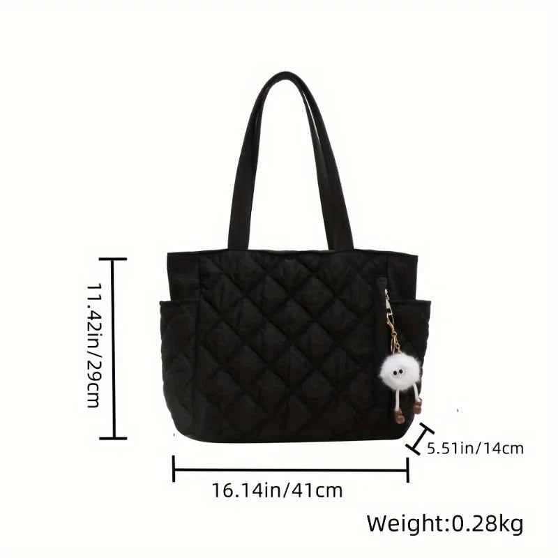 Elegant Quilted Tote Bag - Large Capacity Handbag