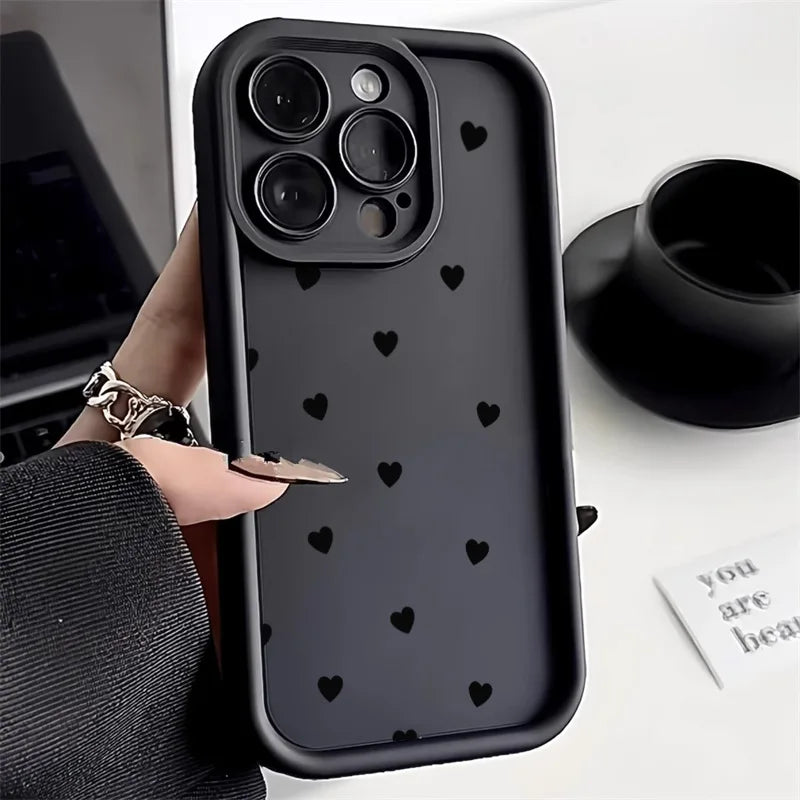 Premium Love Heart iPhone Case - Shockproof Soft Silicone Cover