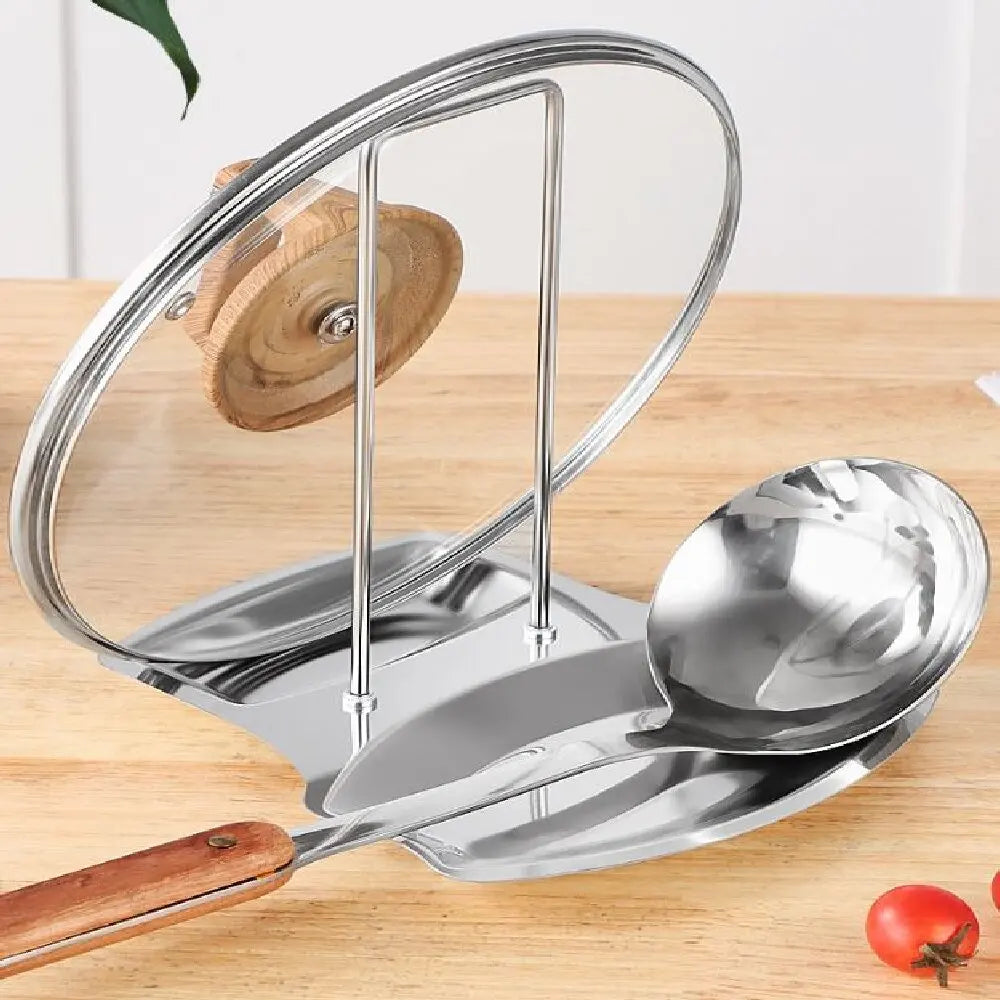 Premium Stainless Steel Pot Lid Holder - Multi-Functional Kitchen Organizer
