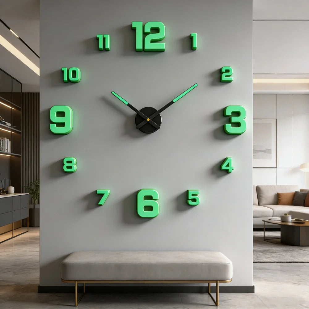 Elegant Modern Large Wall Clock - 3D DIY Quartz Design