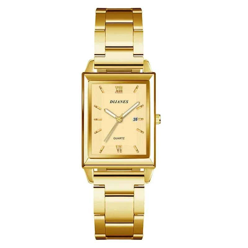 Elegant Men's Rectangle Watch - Stainless Steel Quartz