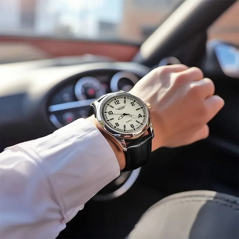 Luxury Leather Men's Watch - Elegant Business Timepiece