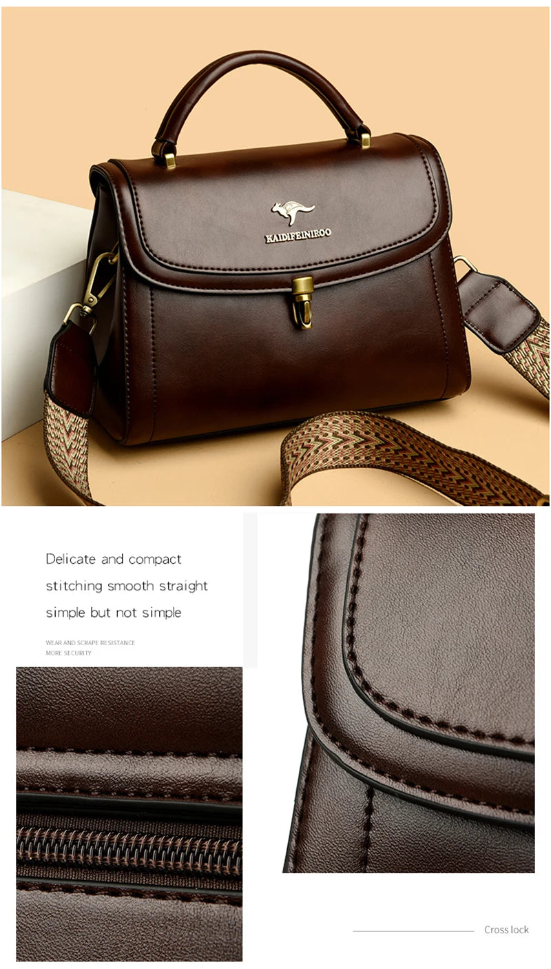 Elegant Leather Shoulder Crossbody Bag - Luxury Designer Style